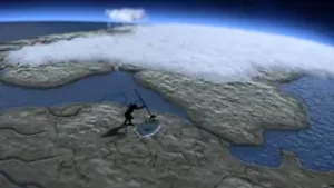 Animation af isen bevægelse hen over Skandinavien, Danmark og Istiderne