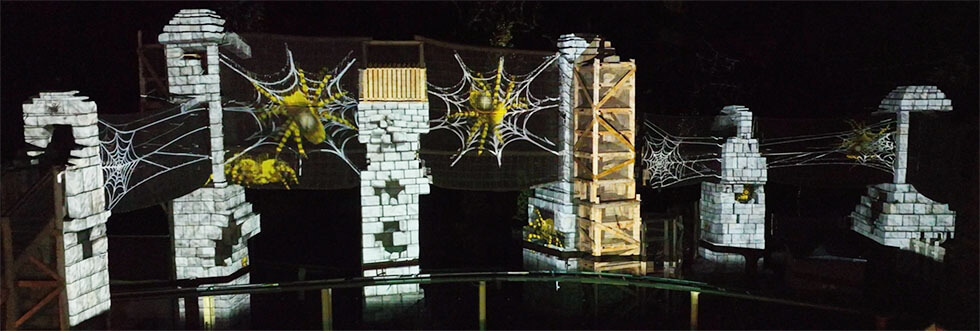 Projection mapping, lyd- og lysinstallation på Camino del Sol i Djurs Sommerland.