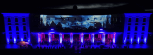 Projection mapping video bagtæppe til koncert på Viborg Katedralskole.